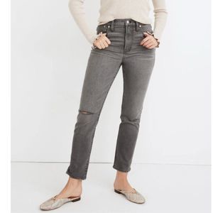 Madewell The Perfect Vintage Jean in Connell Wash: Ripped edition, gray, 27